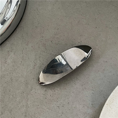 Agrafă de păr minimalistă ovală din aliaj, agrafă de păr, personalitate la modă, agrafă de primăvară metalică, agrafă pentru breton lateral, accesorii de păr pentru femei
