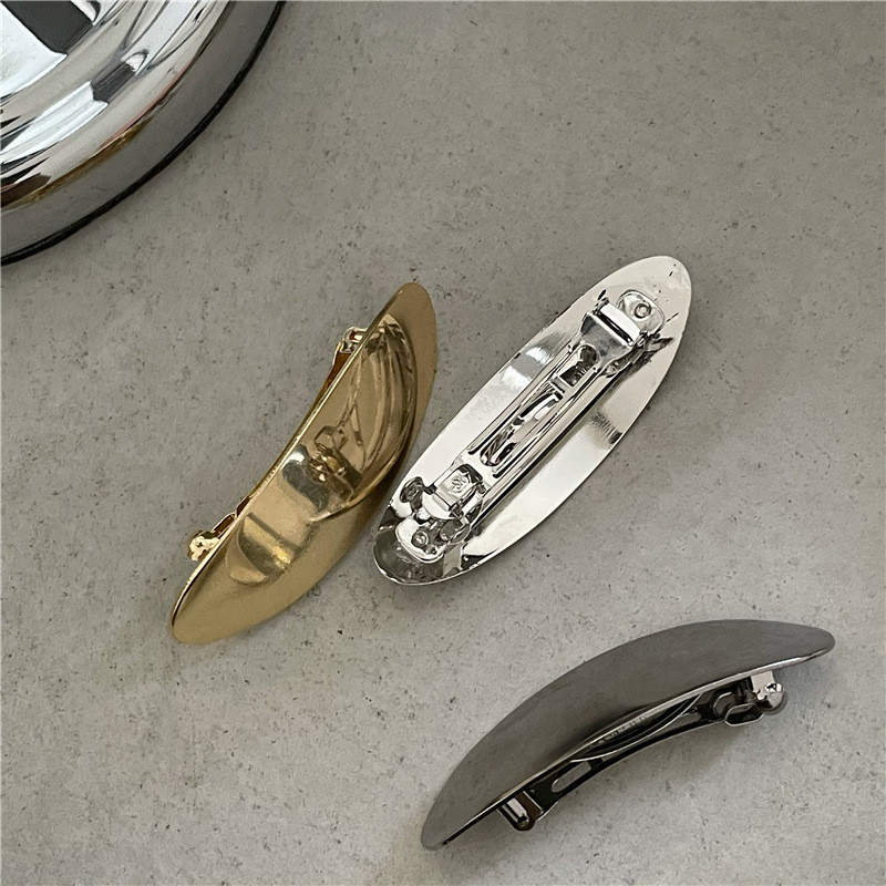 Agrafă de păr minimalistă ovală din aliaj, agrafă de păr, personalitate la modă, agrafă de primăvară metalică, agrafă pentru breton lateral, accesorii de păr pentru femei