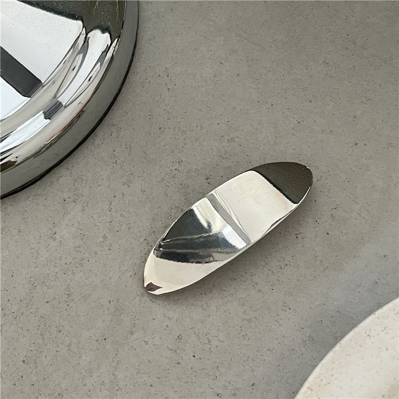 Agrafă de păr minimalistă ovală din aliaj, agrafă de păr, personalitate la modă, agrafă de primăvară metalică, agrafă pentru breton lateral, accesorii de păr pentru femei