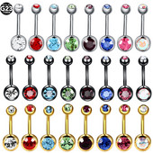 1PC G23 Cristal de titan Navel Bar Stud Boemia Ombligo Piercing Bijuterie dublă Dangle Cercei Helix Piercing pentru buric Bijuterii