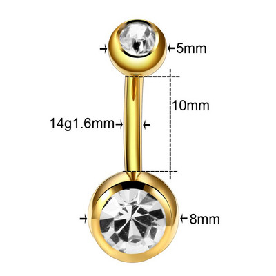 1PC G23 Cristal de titan Navel Bar Stud Boemia Ombligo Piercing Bijuterie dublă Dangle Cercei Helix Piercing pentru buric Bijuterii