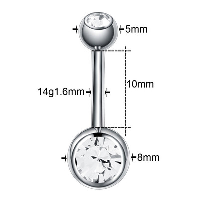 1PC G23 Cristal de titan Navel Bar Stud Boemia Ombligo Piercing Bijuterie dublă Dangle Cercei Helix Piercing pentru buric Bijuterii