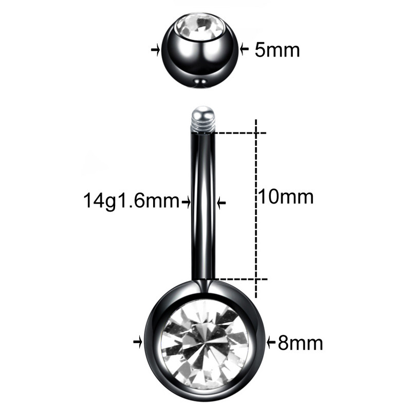 1PC G23 Cristal de titan Navel Bar Stud Boemia Ombligo Piercing Bijuterie dublă Dangle Cercei Helix Piercing pentru buric Bijuterii