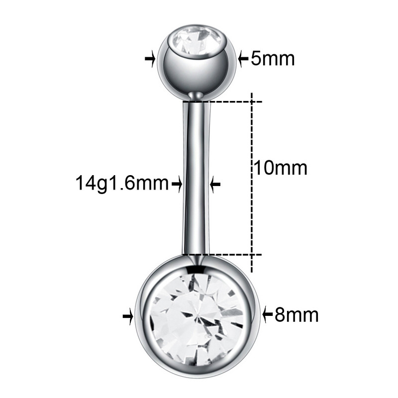 1PC G23 Cristal de titan Navel Bar Stud Boemia Ombligo Piercing Bijuterie dublă Dangle Cercei Helix Piercing pentru buric Bijuterii