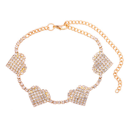 Boho Heart Ljetne narukvice za gležnjeve za žene Bling Rhinestone Tennis Chain Ljubavne narukvice za gležanj Nakit za stopala Ljetna narukvica za plažu na nozi