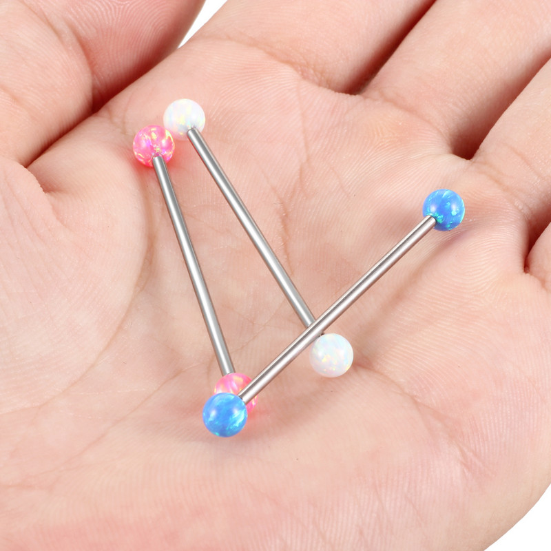 1PC G23 Titanium Opal Industrial Barbell Naušnice Piercing Duga šipka Hrskavica Scaffold Bar Piercing Helix Tragus Nakit 14G