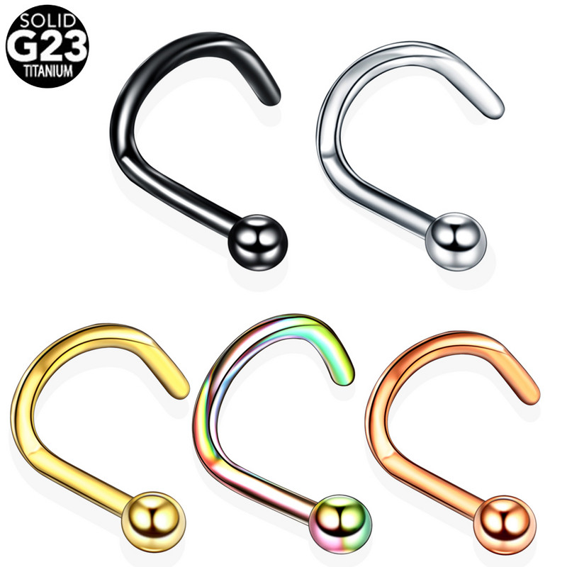 10vnt./stal G23 Titanium Gem Bone Stud Stud šnervės auskarai CZ 20G 18G Sraigtiniai auskarai Nose Pircing Nariz 6MM Kūno papuošalai