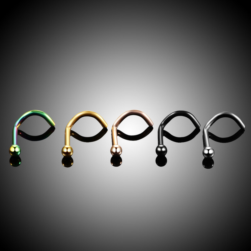 10vnt./stal G23 Titanium Gem Bone Stud Stud šnervės auskarai CZ 20G 18G Sraigtiniai auskarai Nose Pircing Nariz 6MM Kūno papuošalai