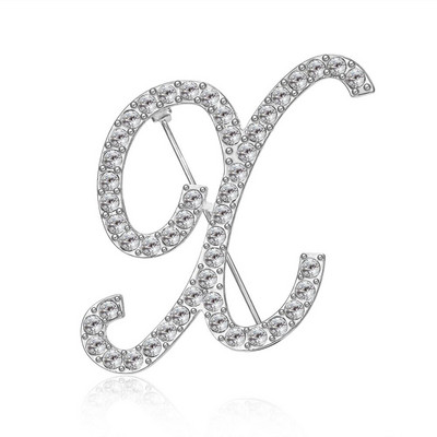 Rinhoo 1buc AZ 26 litere inițiale broșă cu strass femei ornament de modă pentru haine geanta farmec accesorii