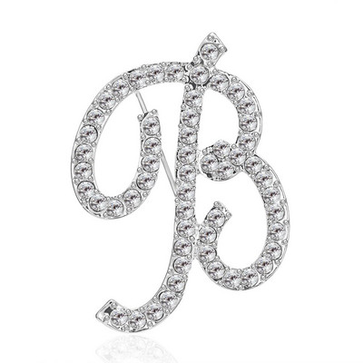 Rinhoo 1buc AZ 26 litere inițiale broșă cu strass femei ornament de modă pentru haine geanta farmec accesorii