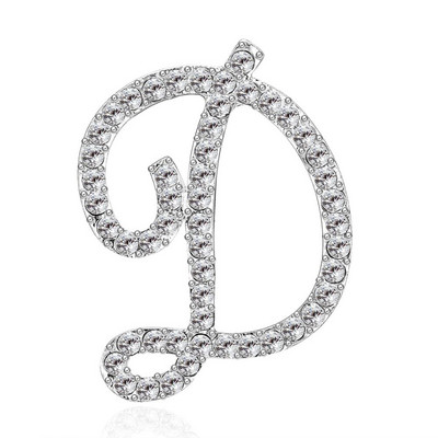 Rinhoo 1buc AZ 26 litere inițiale broșă cu strass femei ornament de modă pentru haine geanta farmec accesorii