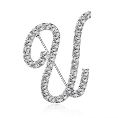 Rinhoo 1buc AZ 26 litere inițiale broșă cu strass femei ornament de modă pentru haine geanta farmec accesorii