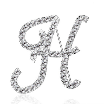 Rinhoo 1buc AZ 26 litere inițiale broșă cu strass femei ornament de modă pentru haine geanta farmec accesorii