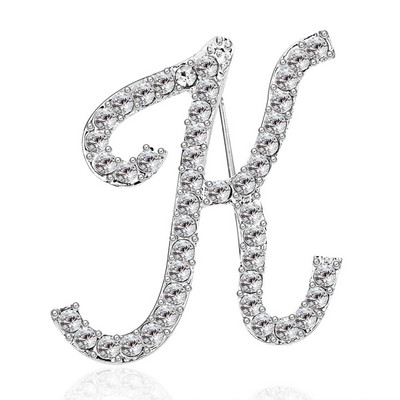 Rinhoo 1buc AZ 26 litere inițiale broșă cu strass femei ornament de modă pentru haine geanta farmec accesorii