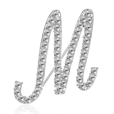 Rinhoo 1buc AZ 26 litere inițiale broșă cu strass femei ornament de modă pentru haine geanta farmec accesorii