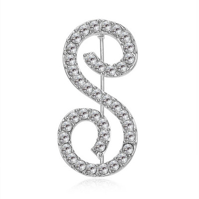 Rinhoo 1buc AZ 26 litere inițiale broșă cu strass femei ornament de modă pentru haine geanta farmec accesorii