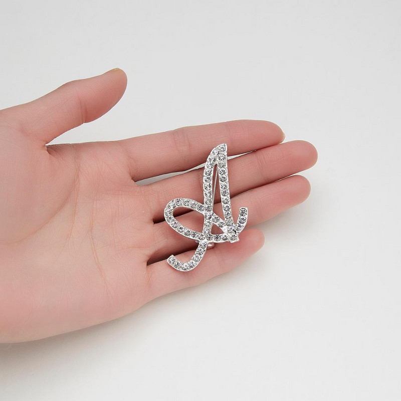 Rinhoo 1buc AZ 26 litere inițiale broșă cu strass femei ornament de modă pentru haine geanta farmec accesorii