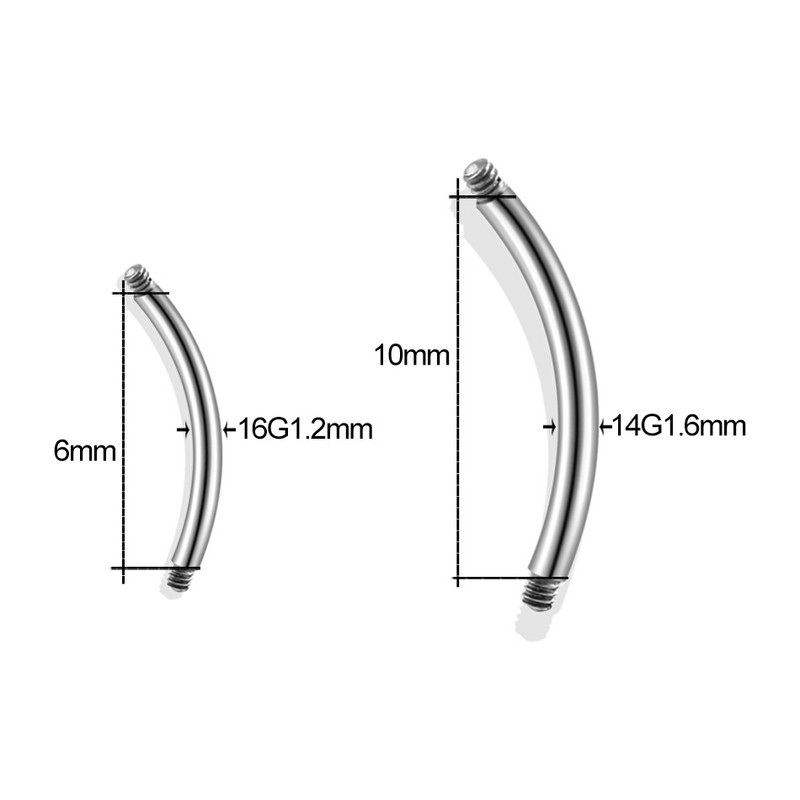 10 kom/lot Zamjenski pribor za uteg od titana Vijak za piercing lopte 14G 16G Prsten za trbušnu šipku za nos i uho Držač za usne za jezik