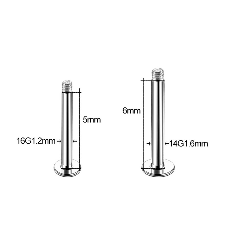 10 kom/lot Zamjenski pribor za uteg od titana Vijak za piercing lopte 14G 16G Prsten za trbušnu šipku za nos i uho Držač za usne za jezik