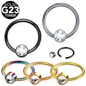 5PCS G23 Titanium Ear Pregrada Helix Piercing Носни пръстени CBR Piercing Gem BCR Daith Hoop Piercings Labret Lip Rings Бижута за тяло