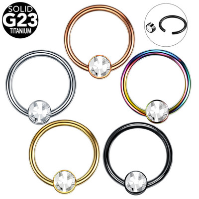 5PCS G23 Titanium Ear Septum Helix Piercing prstenovi za nos CBR dragulj za piercing BCR Daith hoop piercingi Labret prstenovi za usne Nakit za tijelo