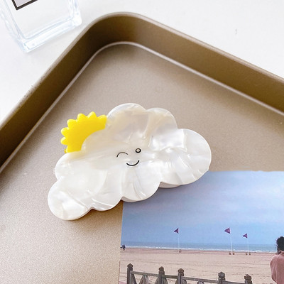 Trendovska geometrijska acetatna kopča za kosu s konjskim repom Slatki nepravilni oblak u duginim bojama, kandža za kosu za žene, djevojke, ukosnice, dodaci za kosu