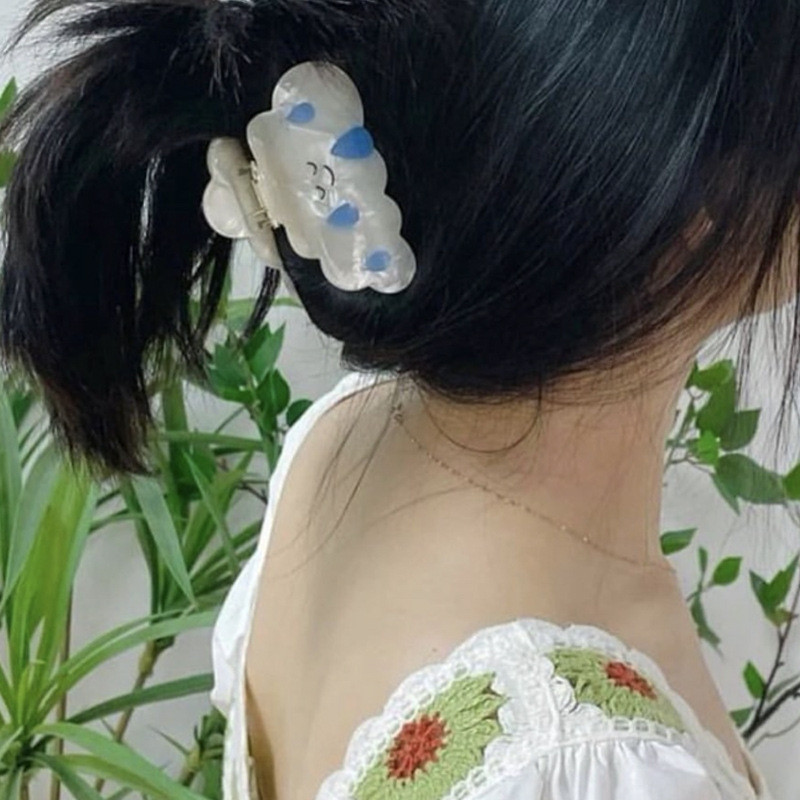 Trendovska geometrijska acetatna kopča za kosu s konjskim repom Slatki nepravilni oblak u duginim bojama, kandža za kosu za žene, djevojke, ukosnice, dodaci za kosu