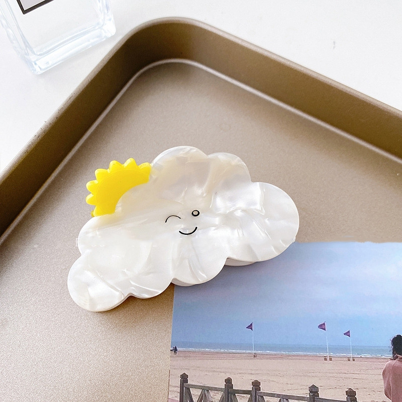 Trendovska geometrijska acetatna kopča za kosu s konjskim repom Slatki nepravilni oblak u duginim bojama, kandža za kosu za žene, djevojke, ukosnice, dodaci za kosu