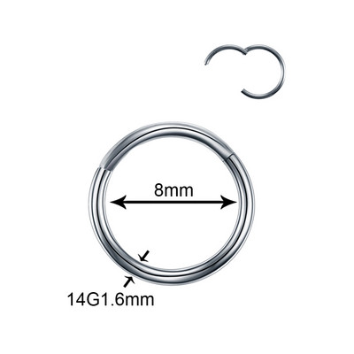 50 kom/lot Titanski zglobni segment Nos Uho Pregrada Prstenovi Usne Nos Obrve Bradavice Klikači Hrskavica Tragus Piercing Nakit za tijelo