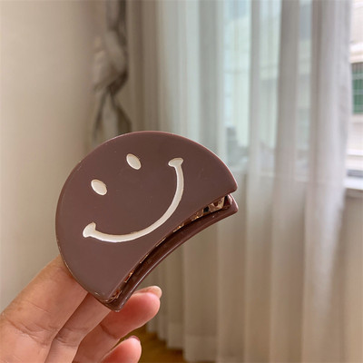 Fată de modă coreeană drăguță geometrică semicerc cu fața zâmbitoare apucă clema de păr INS gheare de păr accesorii de păr pentru femei agrafă de păr Kawaii
