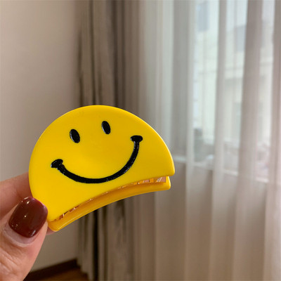Fată de modă coreeană drăguță geometrică semicerc cu fața zâmbitoare apucă clema de păr INS gheare de păr accesorii de păr pentru femei agrafă de păr Kawaii