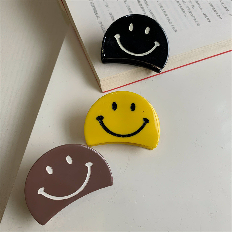 Fată de modă coreeană drăguță geometrică semicerc cu fața zâmbitoare apucă clema de păr INS gheare de păr accesorii de păr pentru femei agrafă de păr Kawaii