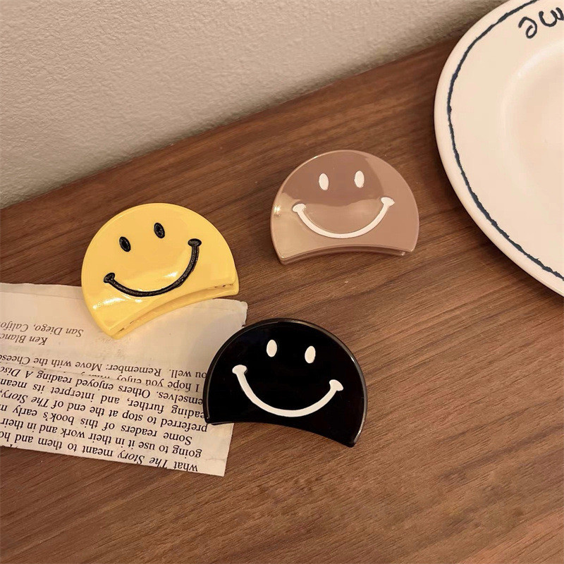 Fată de modă coreeană drăguță geometrică semicerc cu fața zâmbitoare apucă clema de păr INS gheare de păr accesorii de păr pentru femei agrafă de păr Kawaii
