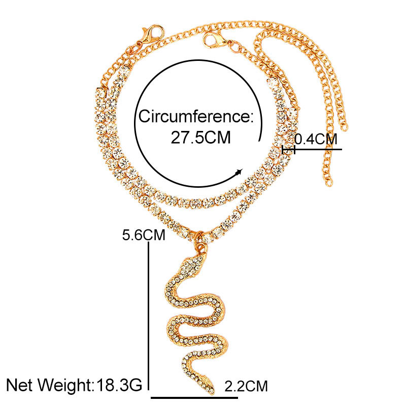 Trendy novi teniski lanac Narukvica za gležanj sa vještačkim kamenčićima za žene Zlatna boja Kristalni privjesak Narukvica za gležanj Plaža Barefoot Foot Nakit