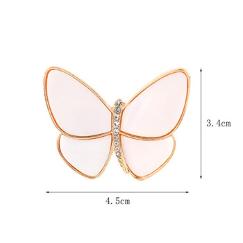 Елегантна черупка Брошка пеперуда Кубичен циркон Златен костюм Брошка за жени Класическо парти с насекоми Офис Брошка пеперуда Подаръци