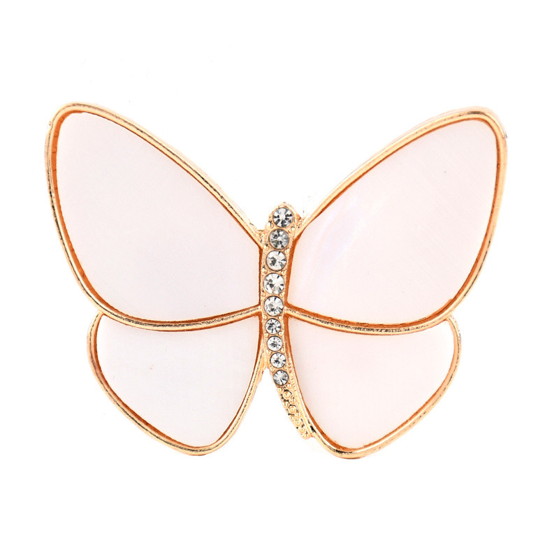 Elegantni školjkasti leptir broš, kubični cirkon, zlatni broš za odijelo za žene Klasični uredski broš s leptirom za zabavu s kukcima, darovi
