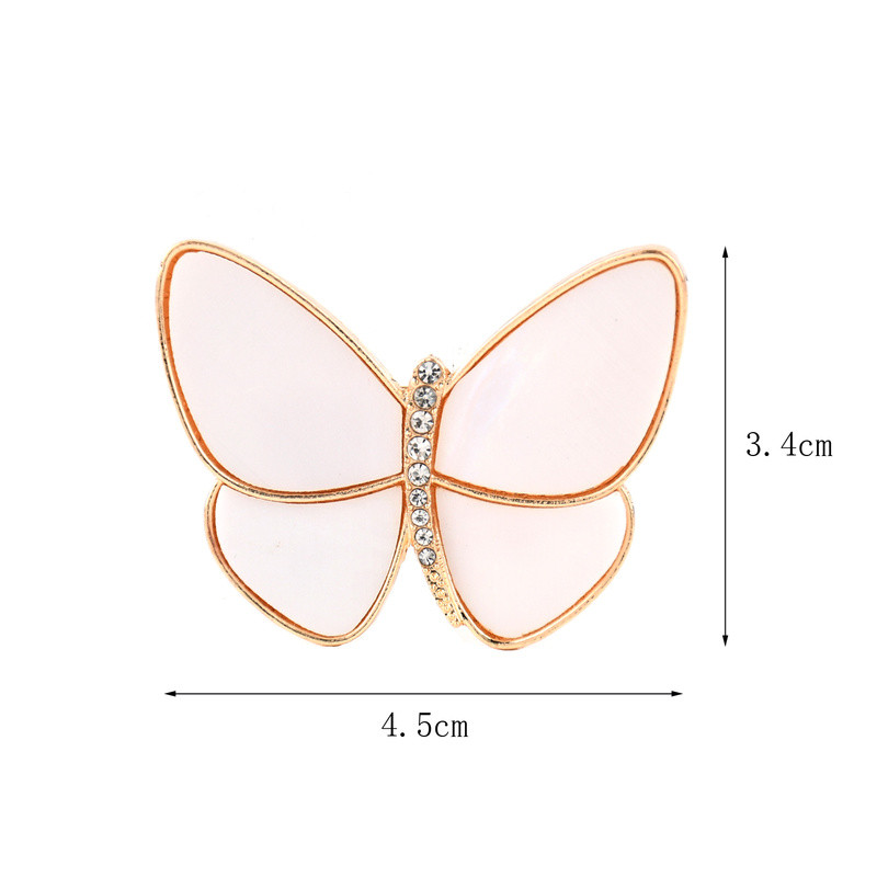 Elegantni školjkasti leptir broš, kubični cirkon, zlatni broš za odijelo za žene Klasični uredski broš s leptirom za zabavu s kukcima, darovi
