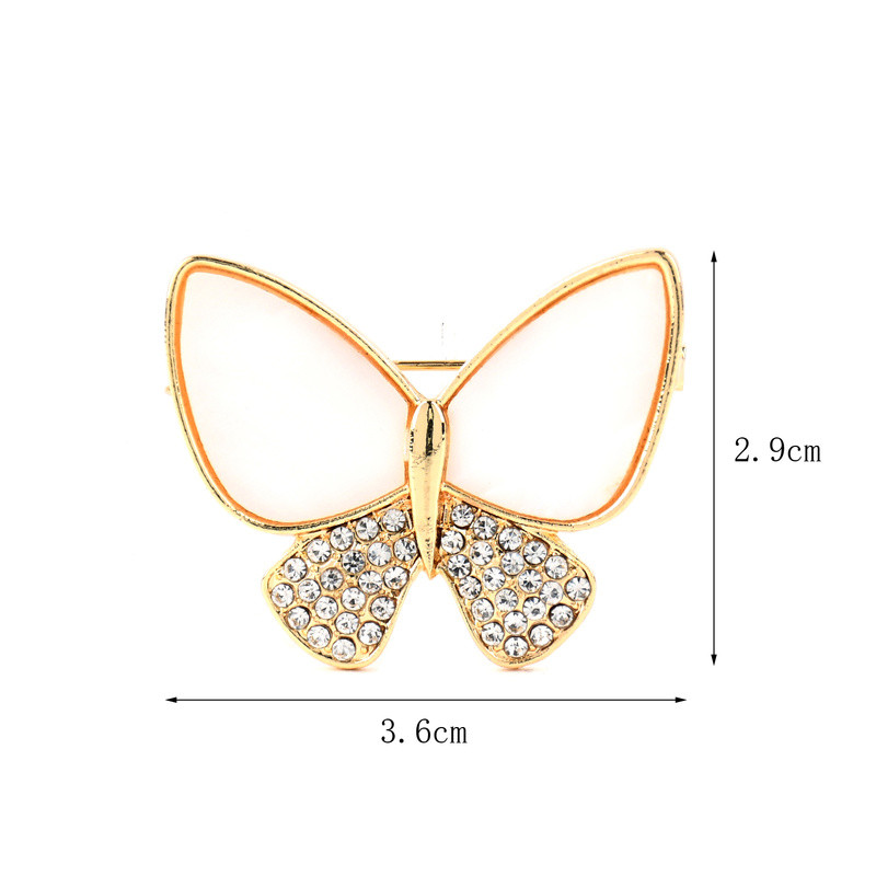 Elegantni školjkasti leptir broš, kubični cirkon, zlatni broš za odijelo za žene Klasični uredski broš s leptirom za zabavu s kukcima, darovi