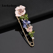 Xingyunday Broșe cu flori cu strasuri, elegante, colorate, pentru femei, broșă cu plante, broșă cu rever, cardigan, accesorii pentru cămașă