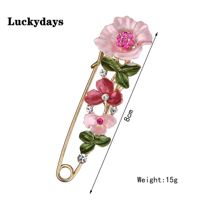 Xingyunday Broșe cu flori cu strasuri, elegante, colorate, pentru femei, broșă cu plante, broșă cu rever, cardigan, accesorii pentru cămașă