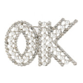 Perla 2 culori Literă OK Broșe pentru femei Cuvinte strălucitoare Litere Birou Broșă Casual Pin Cadouri