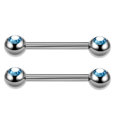 2 kom/lot G23 Titanium Piercing prstenovi za utege za jezik s unutarnjim navojem CZ dragulj Prstenovi za utege za bradavice za piercing Seksi nakit