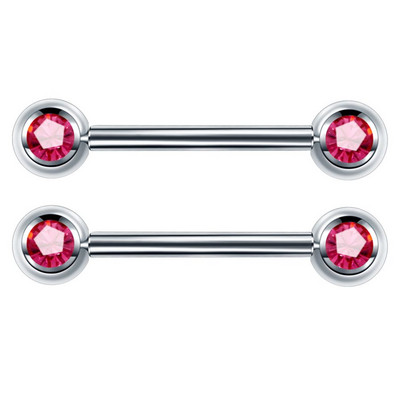 2 kom/lot G23 Titanium Piercing prstenovi za utege za jezik s unutarnjim navojem CZ dragulj Prstenovi za utege za bradavice za piercing Seksi nakit