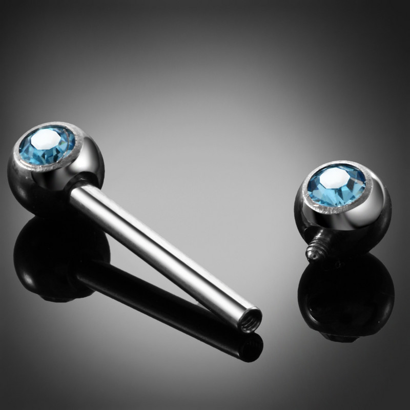 2 kom/lot G23 Titanium Piercing prstenovi za utege za jezik s unutarnjim navojem CZ dragulj Prstenovi za utege za bradavice za piercing Seksi nakit