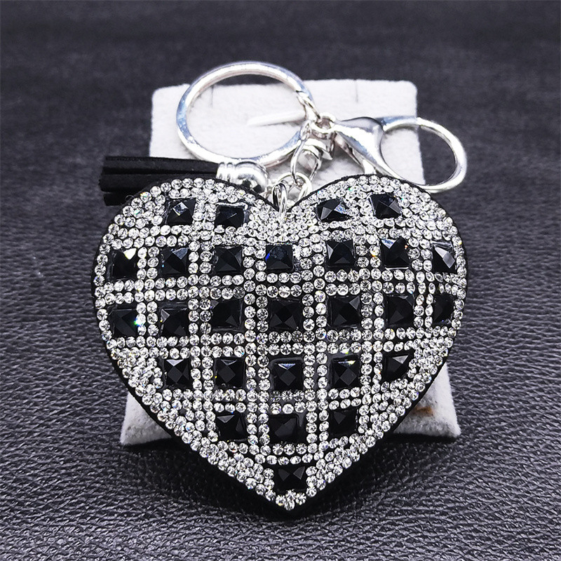 Breloc cu inimă Suporturi cu ciucuri Breloc din metal, cristal, breloc, geantă, pandantiv mașină, cadou, bijuterii, llaveros para mujer K2870S01