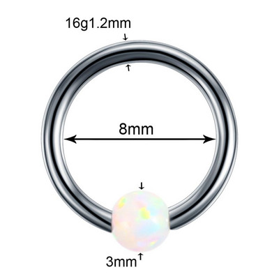 1PC Titanium OP17 Labret Piercing za nozdrve Prstenovi za nosnu pregradu Ušna hrskavica Tragus Prstenovi za zatvaranje kuglica Dermalno sidro Unisex nakit