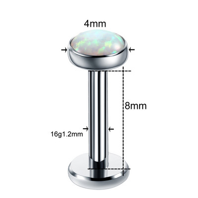 1PC Titanium OP17 Labret Piercing za nozdrve Prstenovi za nosnu pregradu Ušna hrskavica Tragus Prstenovi za zatvaranje kuglica Dermalno sidro Unisex nakit