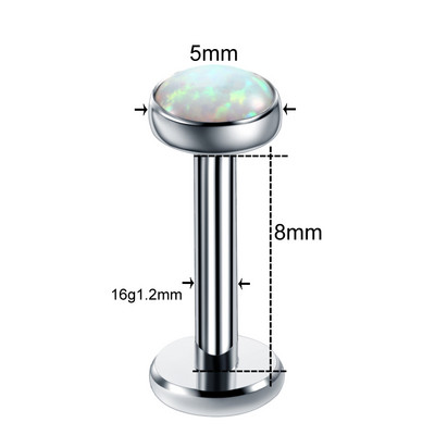 1PC Titanium OP17 Labret Piercing za nozdrve Prstenovi za nosnu pregradu Ušna hrskavica Tragus Prstenovi za zatvaranje kuglica Dermalno sidro Unisex nakit