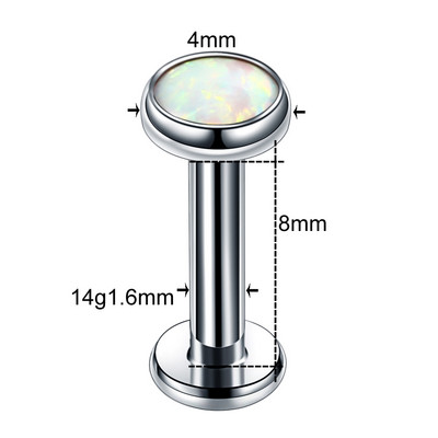 1PC Titanium OP17 Labret Piercing za nozdrve Prstenovi za nosnu pregradu Ušna hrskavica Tragus Prstenovi za zatvaranje kuglica Dermalno sidro Unisex nakit
