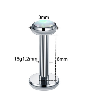 1PC Titanium OP17 Labret Piercing za nozdrve Prstenovi za nosnu pregradu Ušna hrskavica Tragus Prstenovi za zatvaranje kuglica Dermalno sidro Unisex nakit